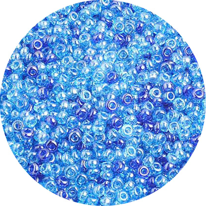 10/0 BLUE / AQUA LUSTER MIX Czech Glass Seed Beads