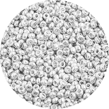 10/0 METALLIC BRIGHT SILVER Czech Glass Seed Beads