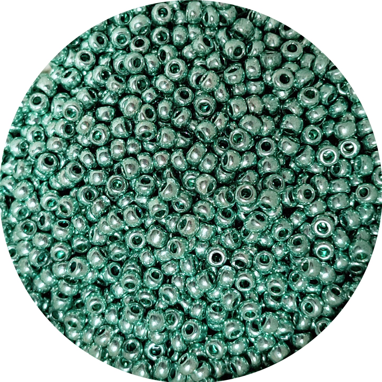 10/0 METALLIC GREEN Seed Beads / sold in 1 ounce packs / Preciosa Czech Glass