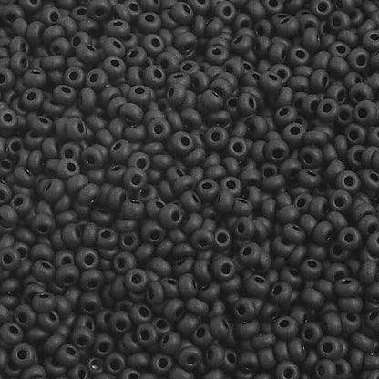 10/0 BLACK MATTE Seed Beads  / 500 grams /  Preciosa Czech Glass