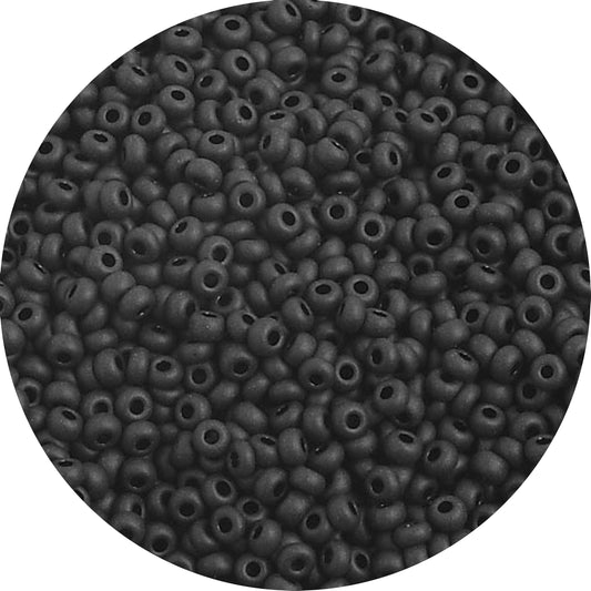 10/0 BLACK MATTE Czech Glass Seed Beads