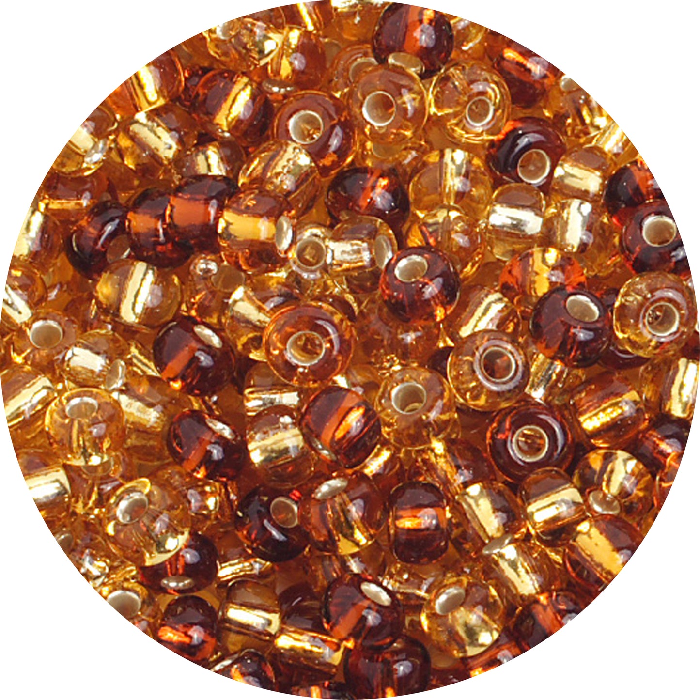 6/0 TOPAZ SILVER LINED MIX Czech Glass Seed Beads