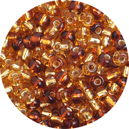 6/0 TOPAZ SILVER LINED MIX Czech Glass Seed Beads