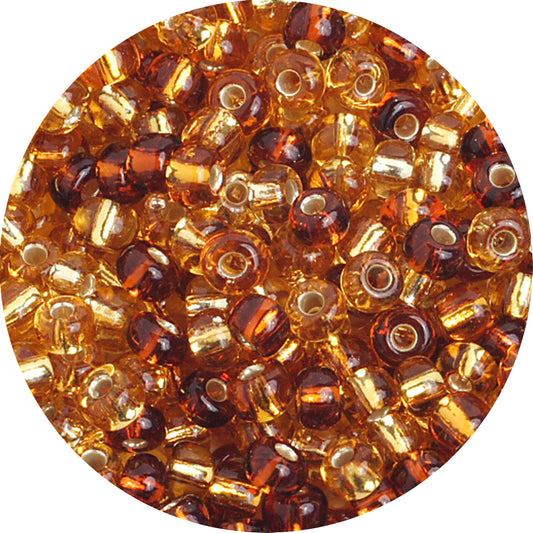 6/0 TOPAZ SILVER LINED MIX Czech Glass Seed Beads