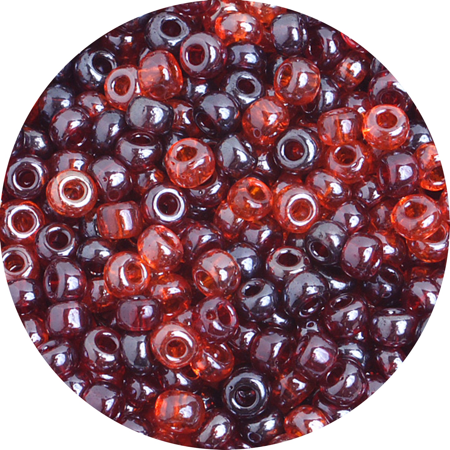 6/0 RED LUSTER MIX Czech Glass Seed Beads