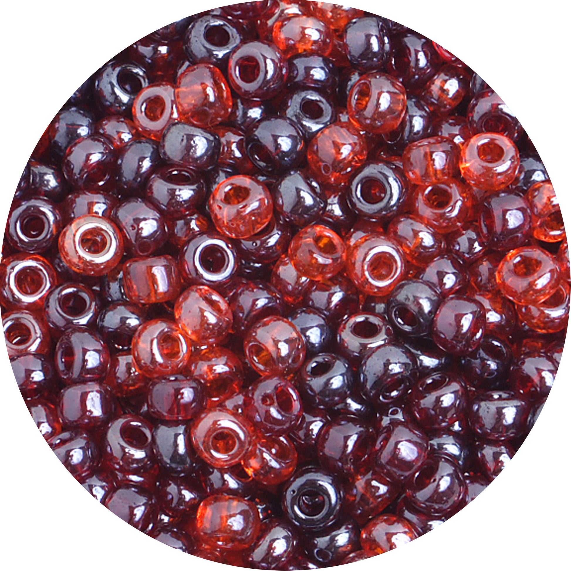 6/0 RED LUSTER MIX Czech Glass Seed Beads