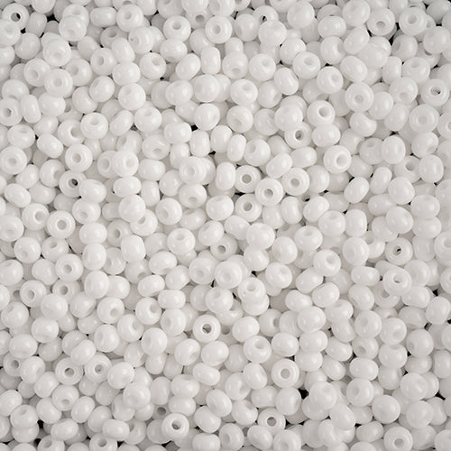 6/0 SNOW WHITE Preciosa Seed Beads