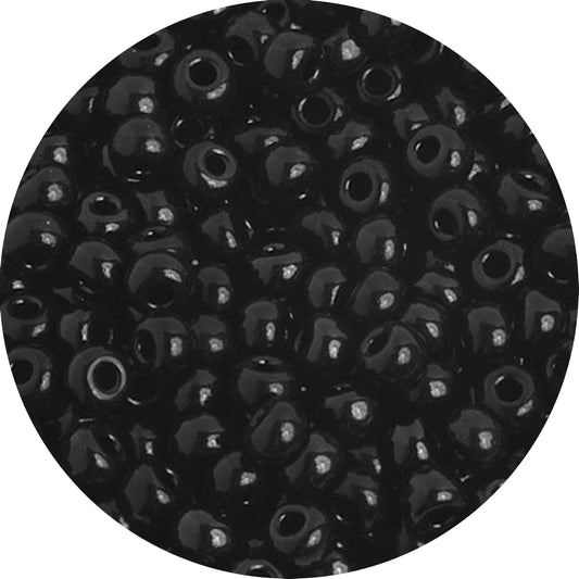 6/0 BLACK Czech Glass Seed Beads
