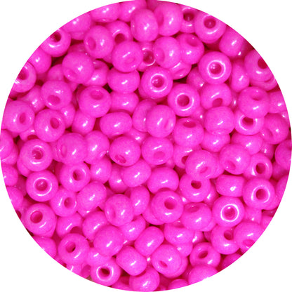 6/0 FUCHSIA PINK Czech Glass Seed Beads