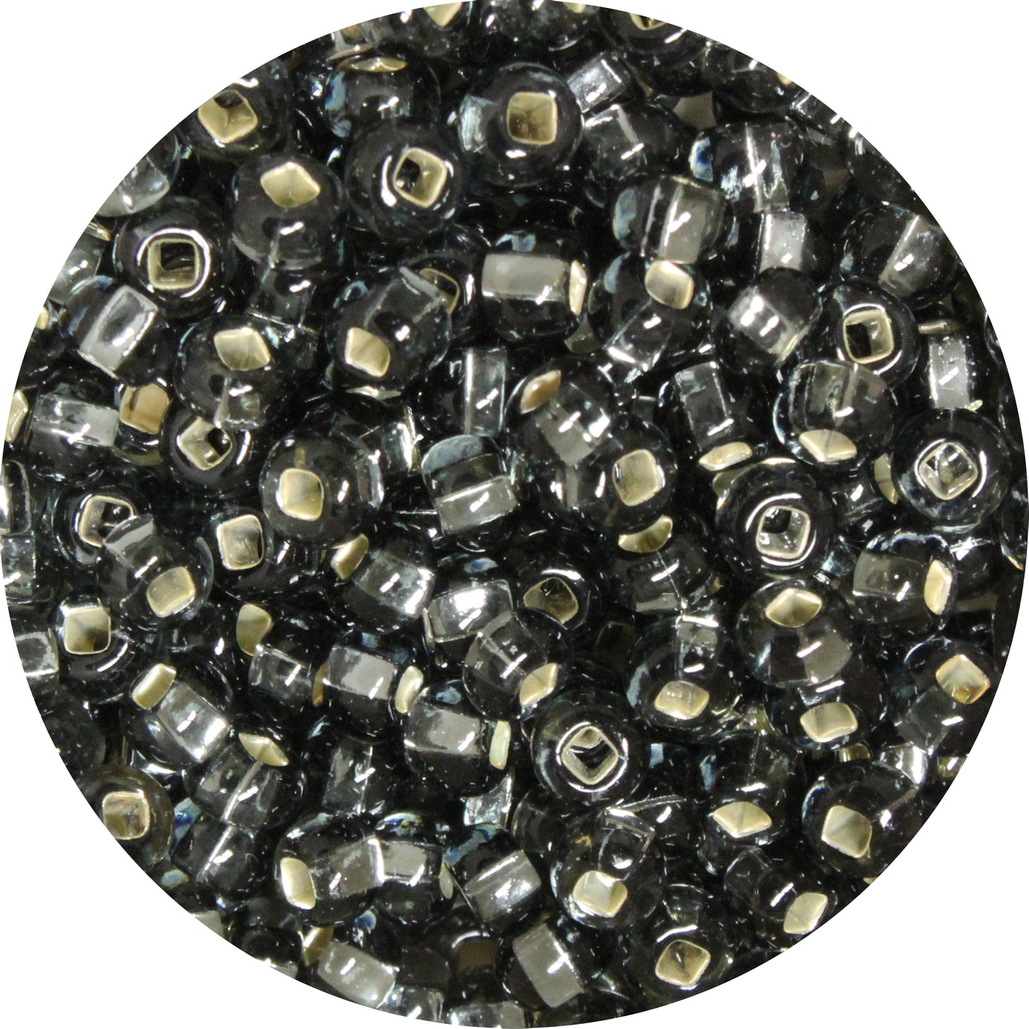 6/0 BLACK DIAMOND SL Czech Glass Seed Beads