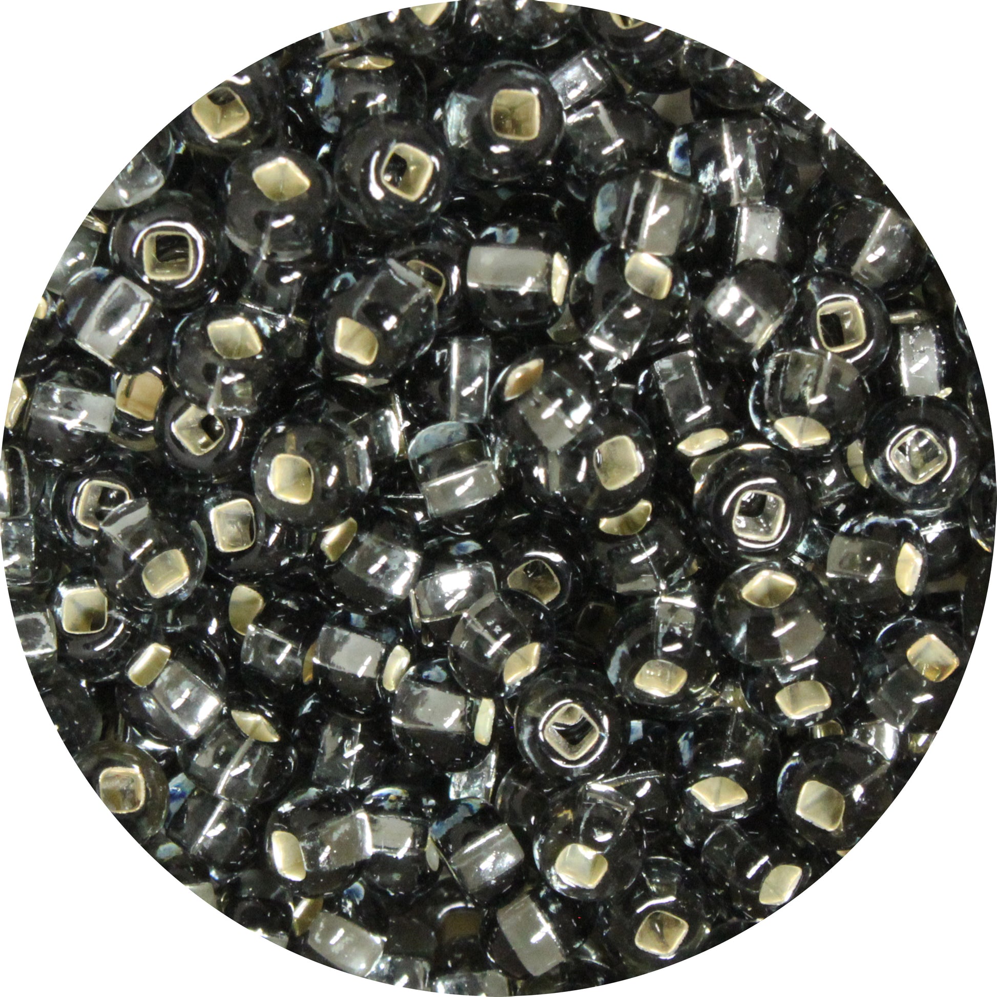 6/0 BLACK DIAMOND SL Czech Glass Seed Beads