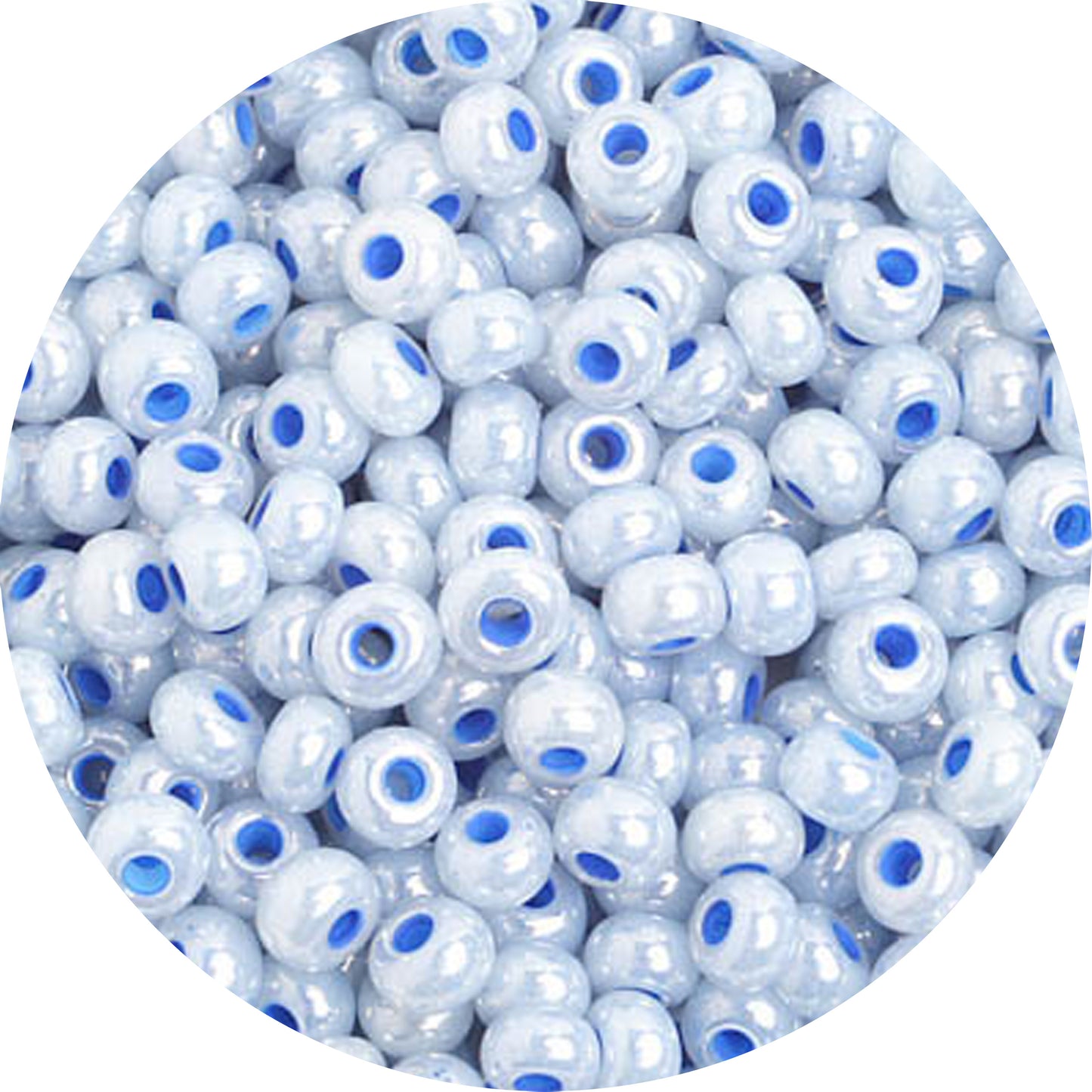 6/0 PEARLIZED PALE BLUE Czech Glass Seed Beads