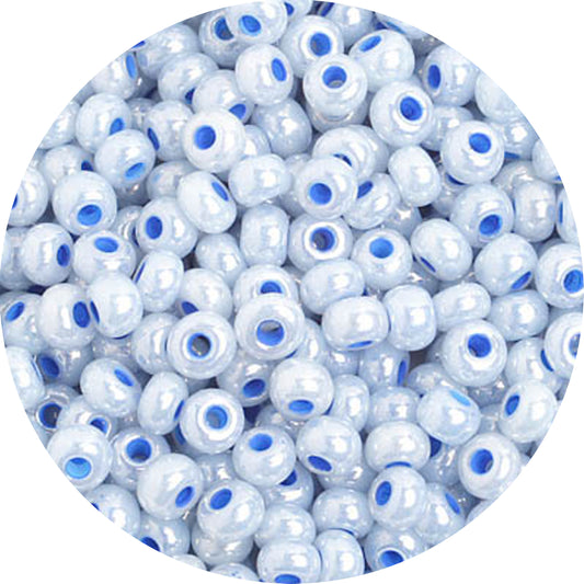 6/0 PEARLIZED PALE BLUE Czech Glass Seed Beads