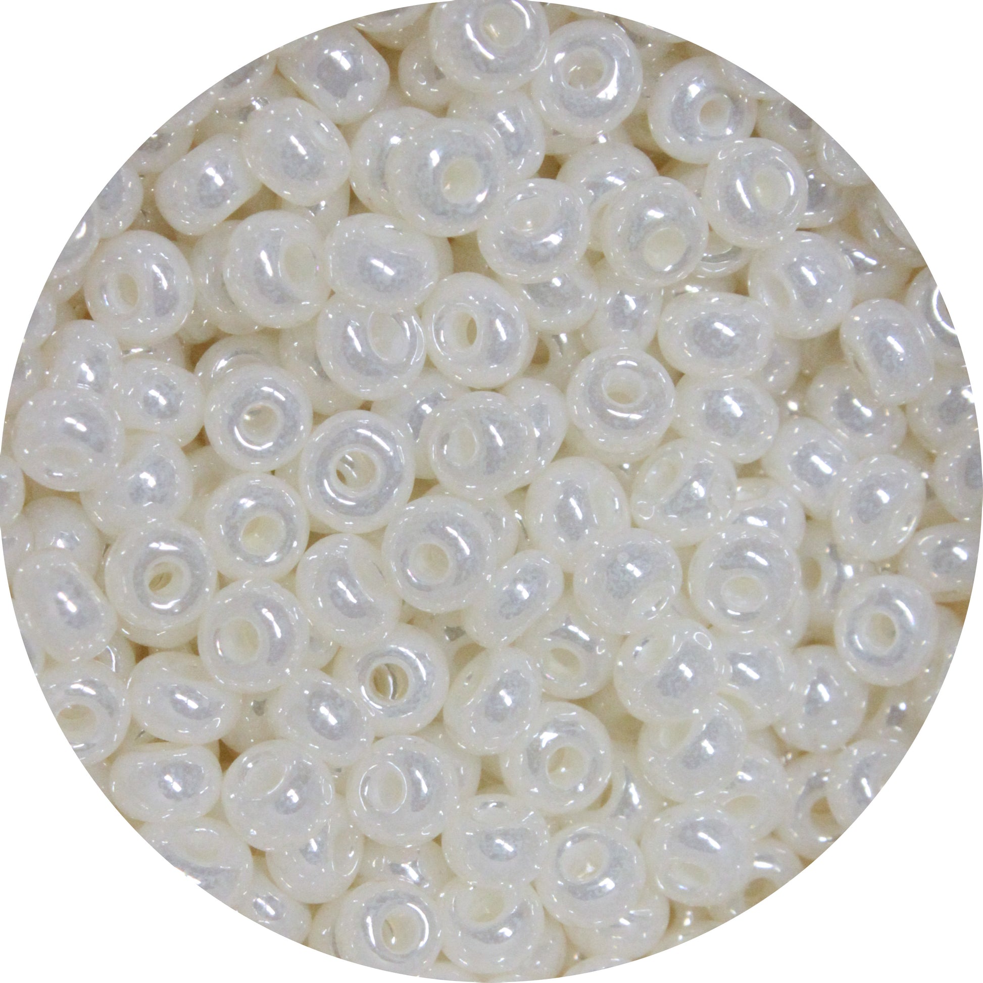 6/0 CEYLON PEARL WHITE Czech Glass Seed Beads