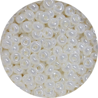 6/0 CEYLON PEARL WHITE Czech Glass Seed Beads
