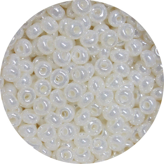 6/0 CEYLON PEARL WHITE Czech Glass Seed Beads
