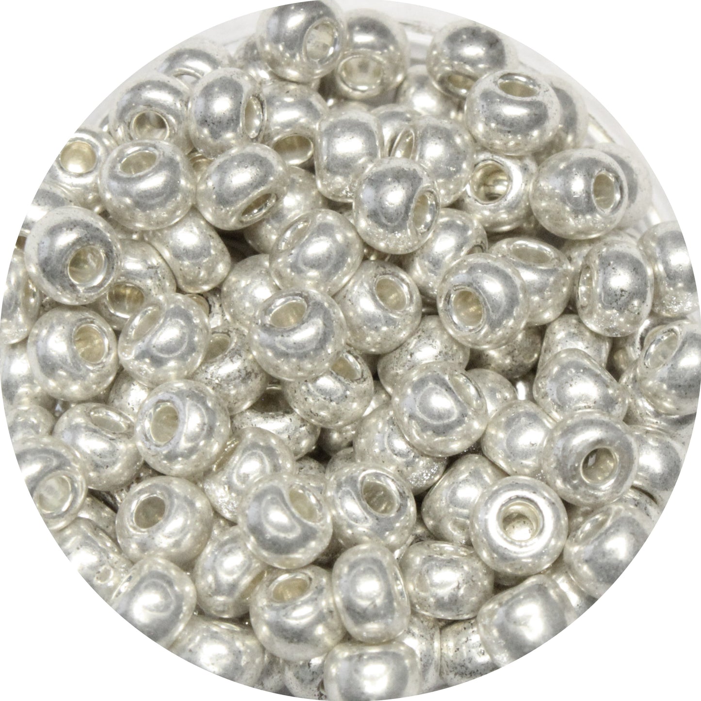 6/0 METALLIC SILVER Seed Beads / sold in 1 ounce packs / Preciosa Czech Glass