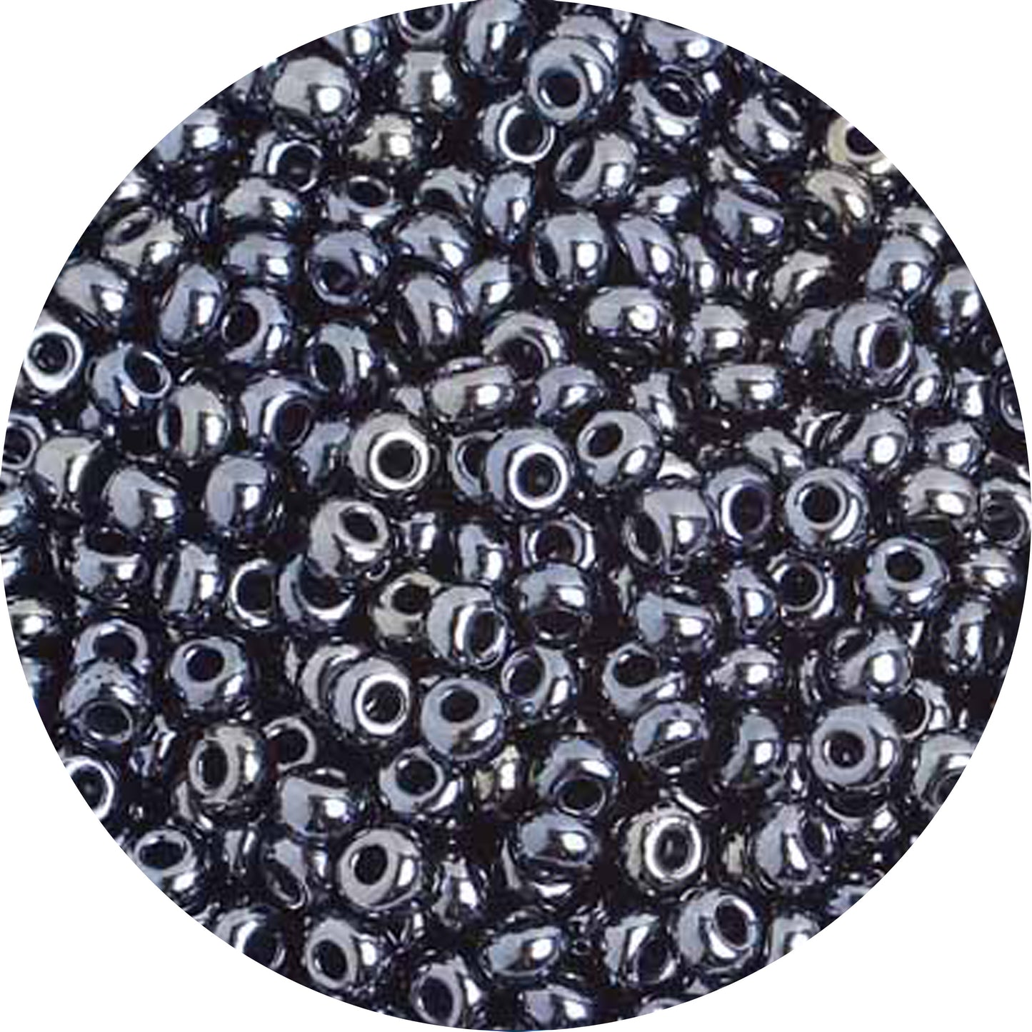 6/0 METALLIC GUNMETAL Czech Glass Seed Beads