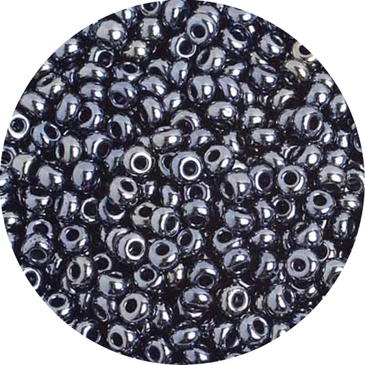 6/0 METALLIC GUNMETAL Czech Glass Seed Beads