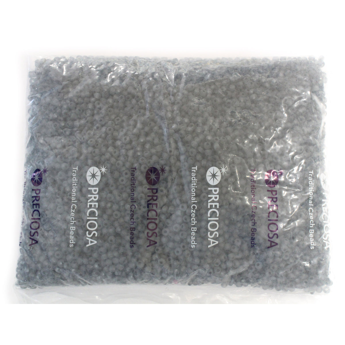 500 gram factory pack - 6/0 DARK GREY MATTE Preciosa Seed Beads