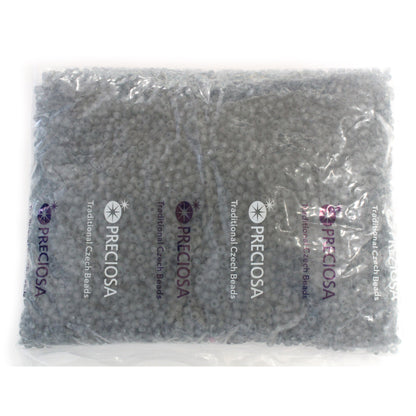 500 gram factory pack - 6/0 DARK GREY MATTE Preciosa Seed Beads