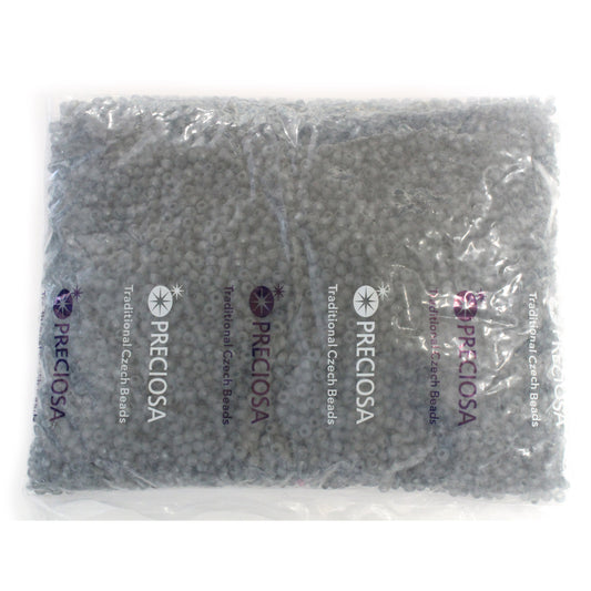 500 gram factory pack - 6/0 DARK GREY MATTE Preciosa Seed Beads