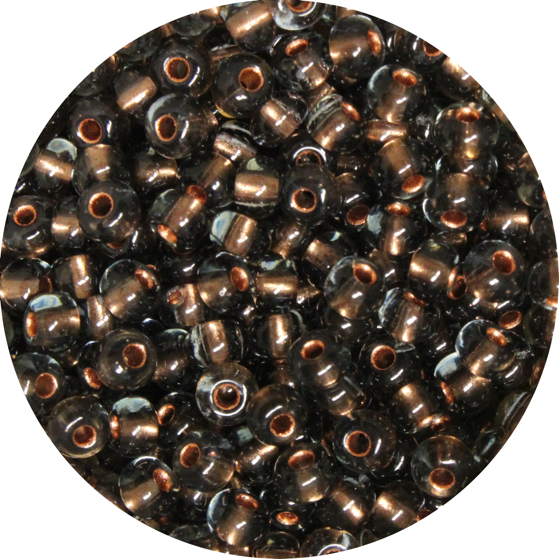 6/0 BLACK DIAMOND COPPER Czech Glass Seed Beads