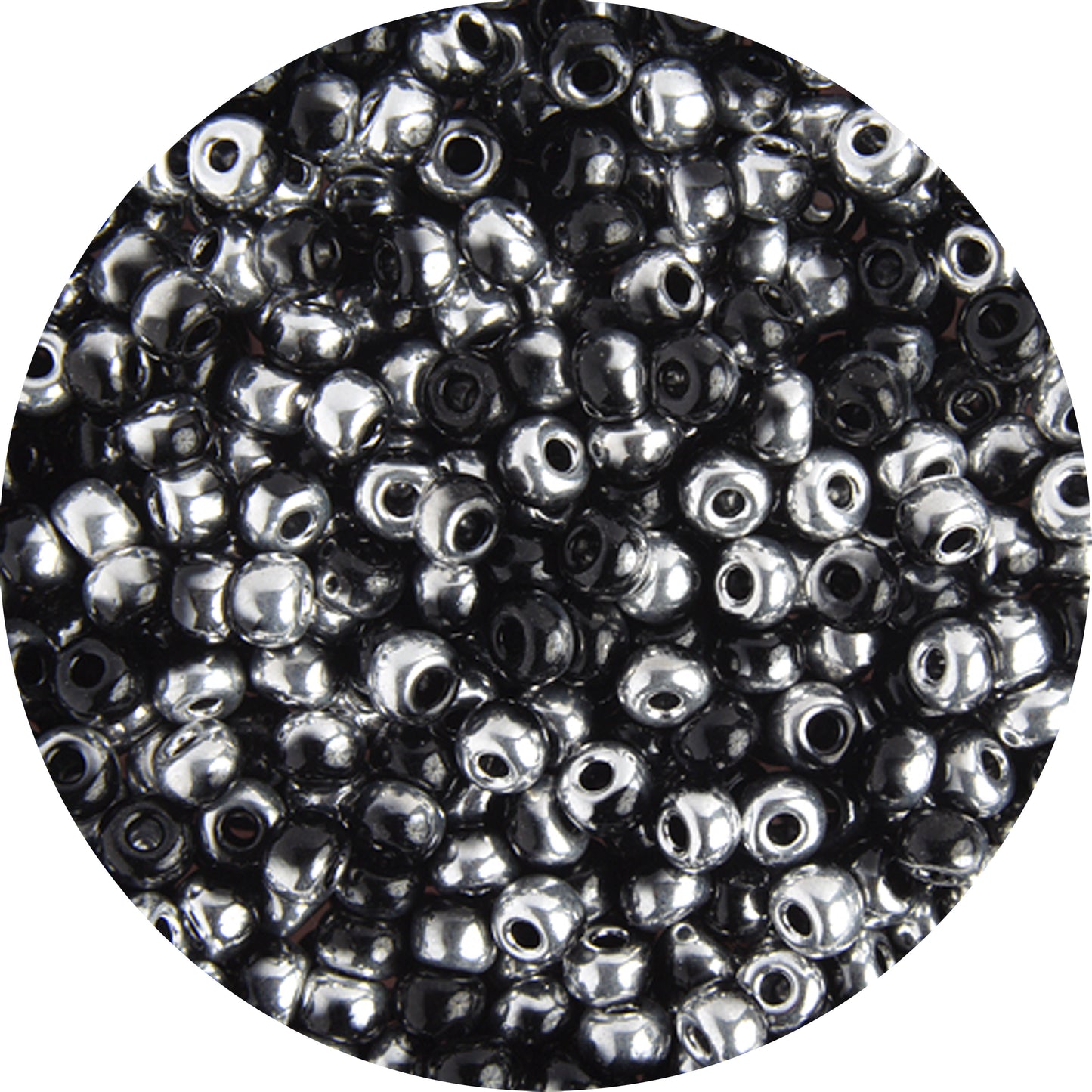 6/0 BLACK LABRADOR HALF COAT Czech Glass Seed Beads