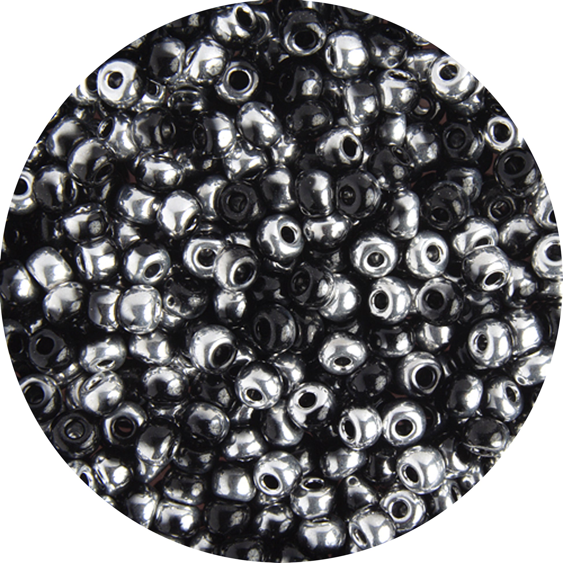 6/0 BLACK LABRADOR HALF COAT Czech Glass Seed Beads