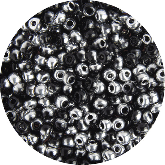 6/0 BLACK LABRADOR HALF COAT Czech Glass Seed Beads