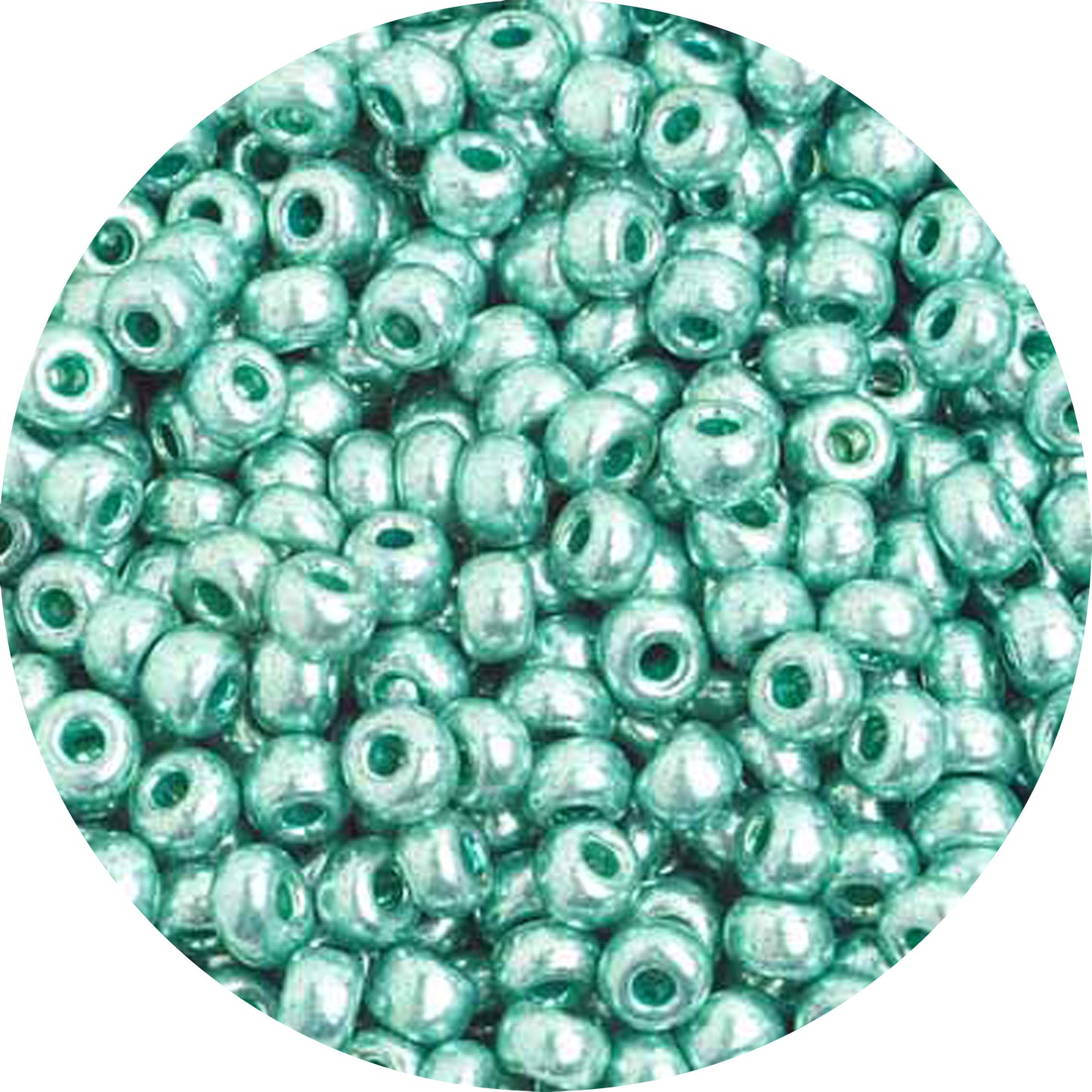 6/0 METALLIC GREEN Czech Glass Seed Beads