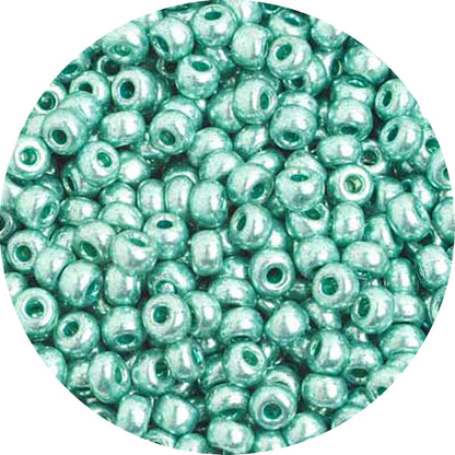 6/0 METALLIC GREEN Czech Glass Seed Beads