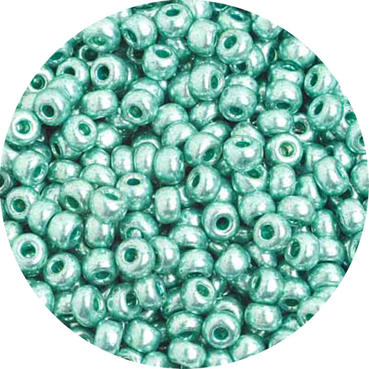 6/0 METALLIC GREEN Czech Glass Seed Beads