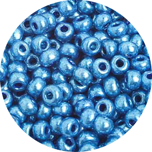 6/0 METALLIC BLUE Czech Glass Seed Beads