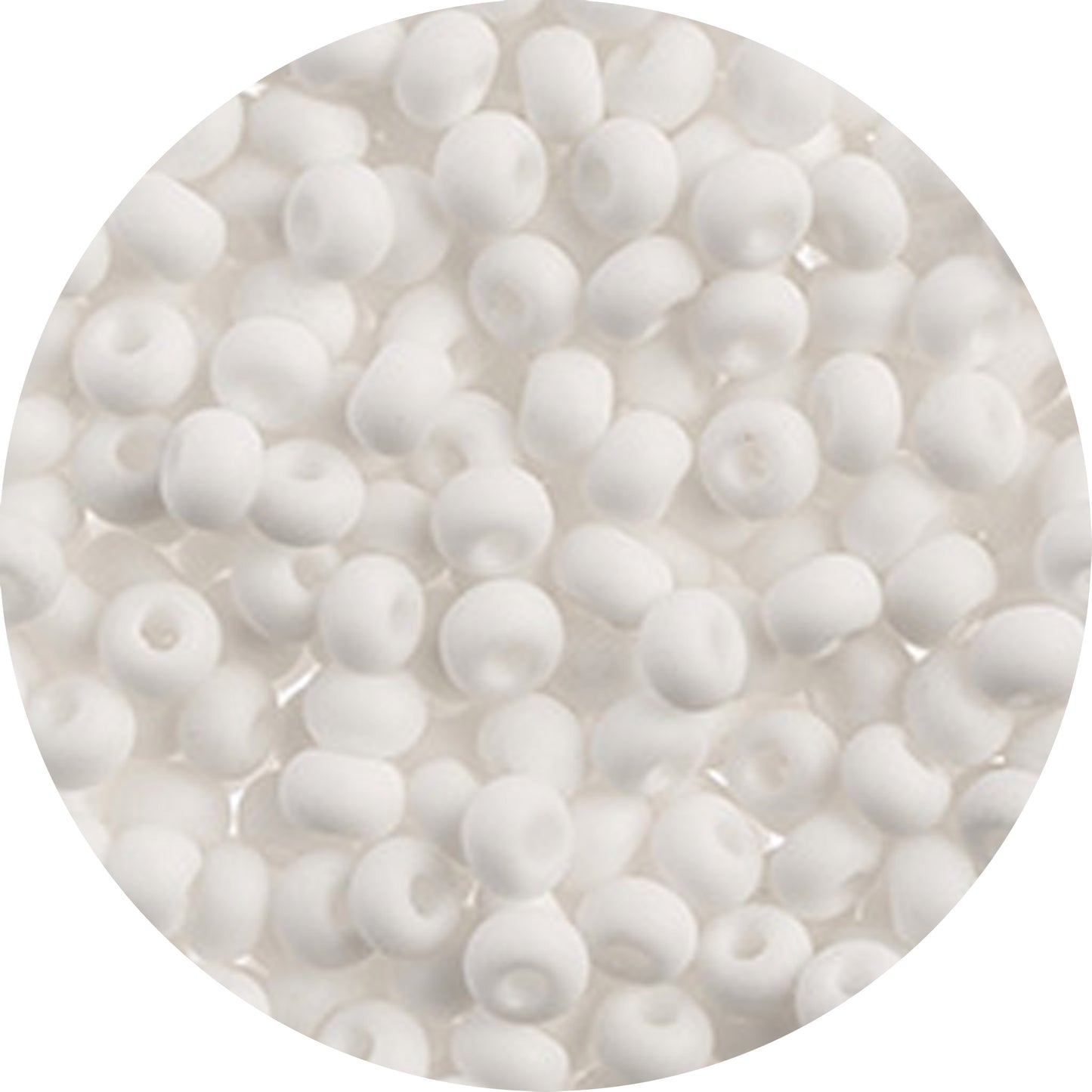 6/0 SNOW WHITE MATTE Czech Glass Seed Beads