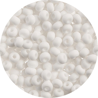 6/0 SNOW WHITE MATTE Czech Glass Seed Beads