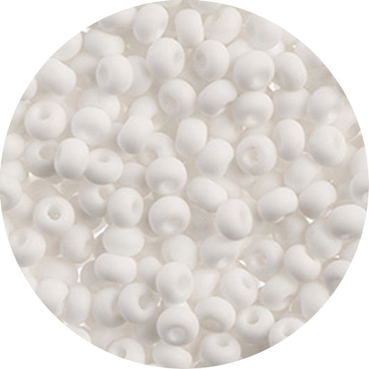 6/0 SNOW WHITE MATTE Czech Glass Seed Beads
