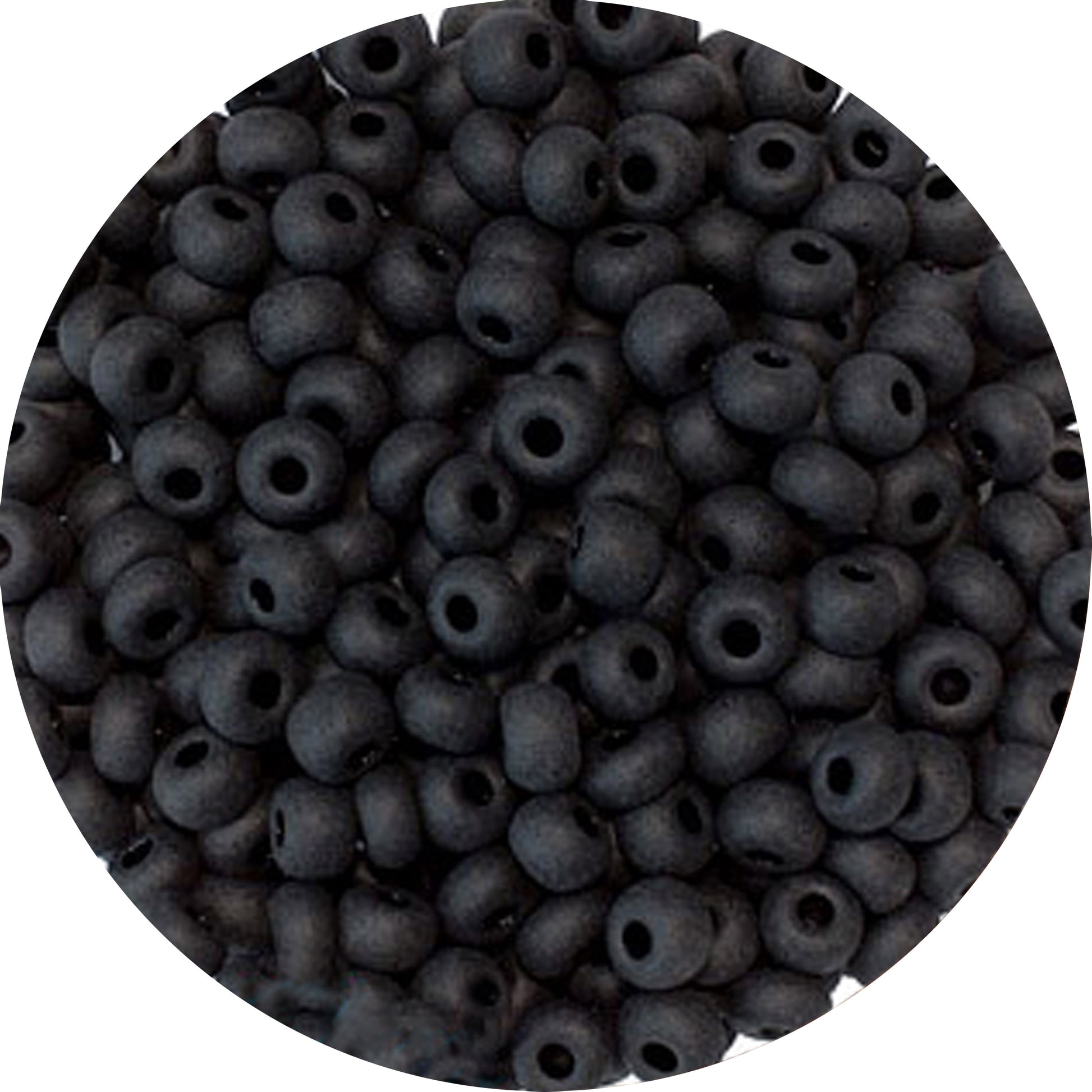 6/0 BLACK MATTE Czech Glass Seed Beads