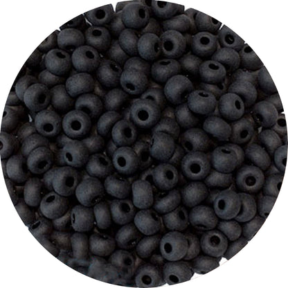 6/0 BLACK MATTE Czech Glass Seed Beads