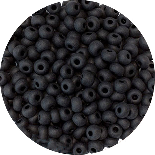 6/0 BLACK MATTE Czech Glass Seed Beads