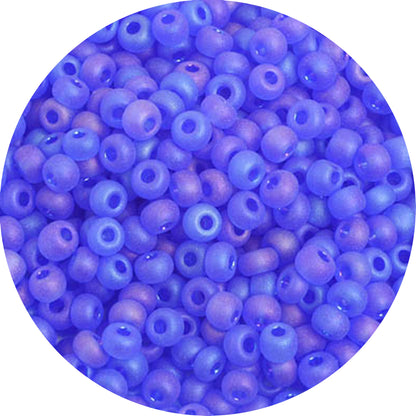 6/0 BLUE PURPLE AB MATTE Czech Glass Seed Beads