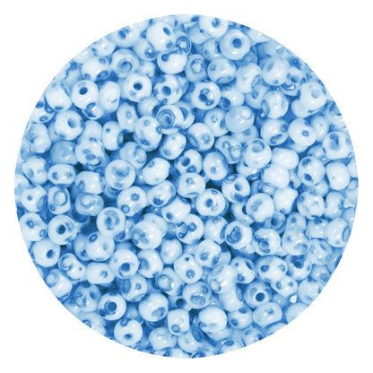 6/0 WHITE BLUE TERRA MELAFYR Czech Glass Seed Beads