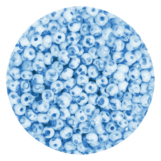 6/0 WHITE BLUE TERRA MELAFYR Czech Glass Seed Beads