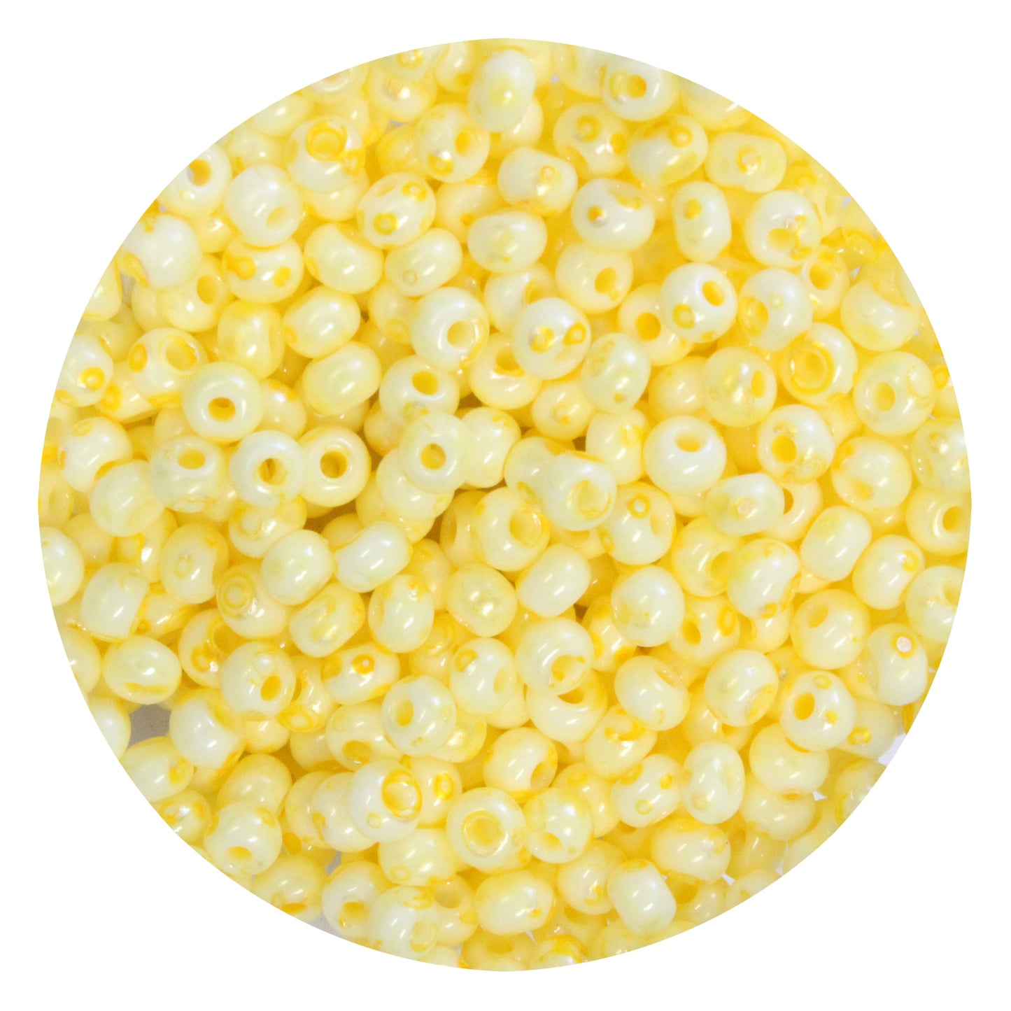 6/0 WHITE YELLOW TERRA MELAFYR Czech Glass Seed Beads