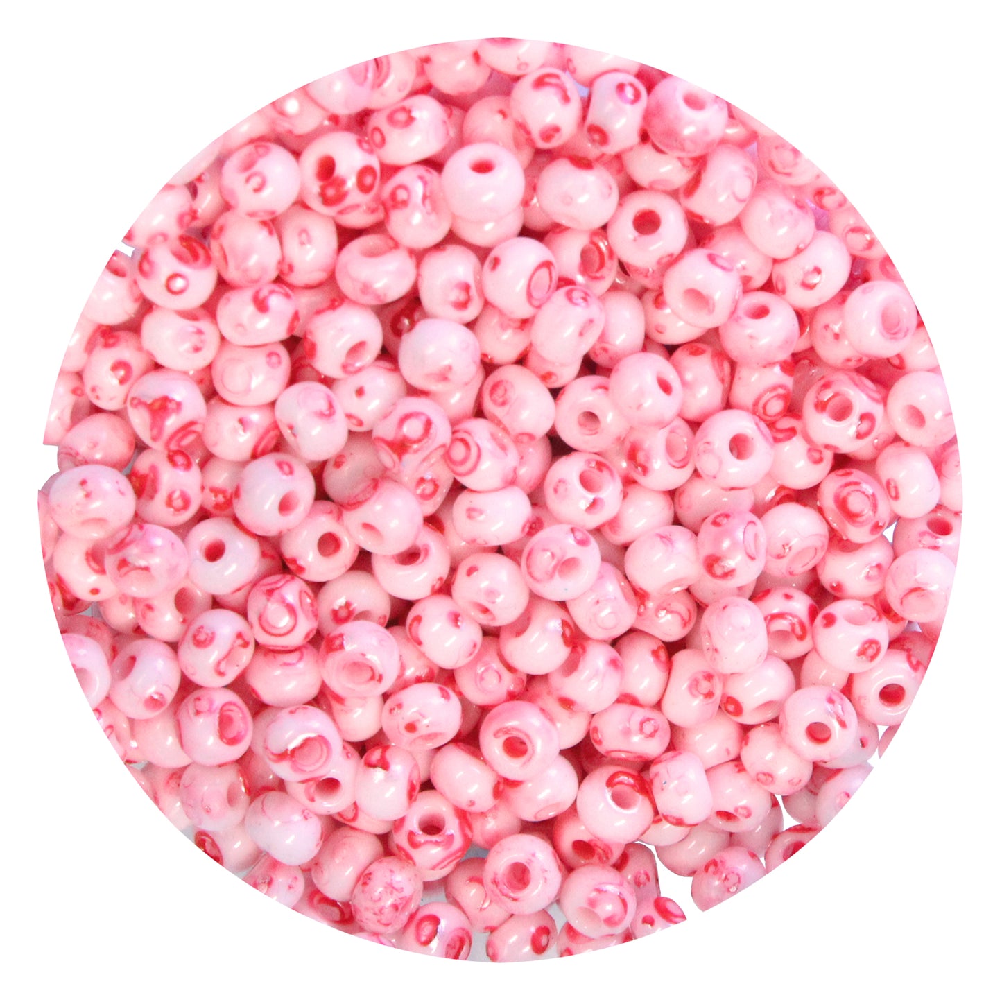 6/0 WHITE PINK TERRA MELAFYR Czech Glass Seed Beads