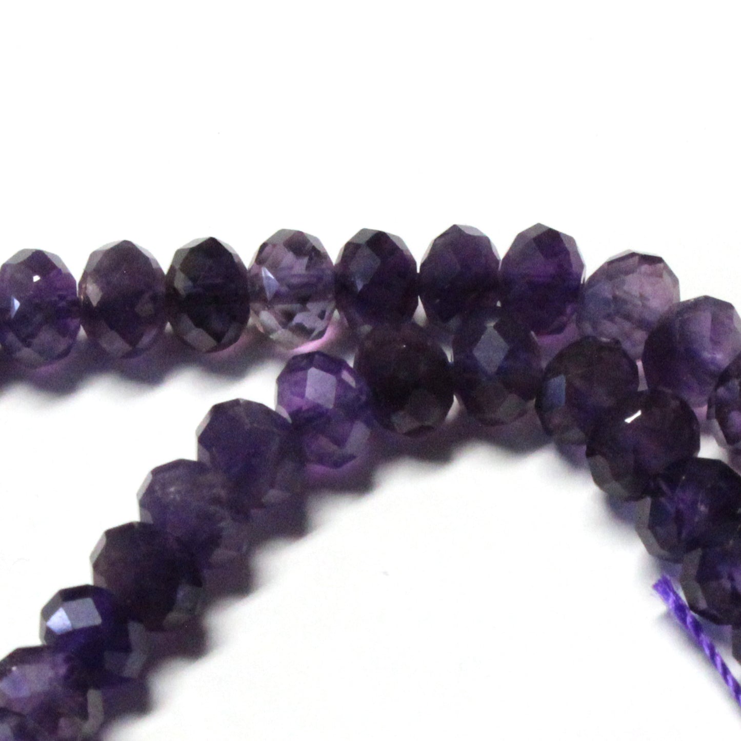 Amethyst Microfaceted Rondelle Beads / 4 x 6mm laser cut / 15 Inch Strand
