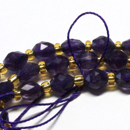 Amethyst Microfaceted Rice Beads / 6 x 4mm / 15 Inch Strand