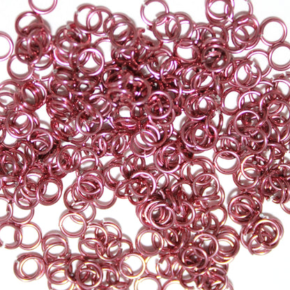 SHINY DARK PINK 3.4mm 20 GA Jump Rings