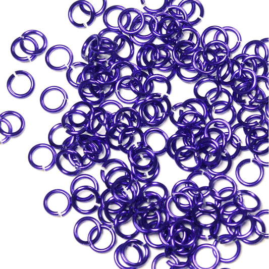SHINY PURPLE 3.4mm 20 GA Jump Rings / 5 Gram Pack / sawcut round open anodized aluminum