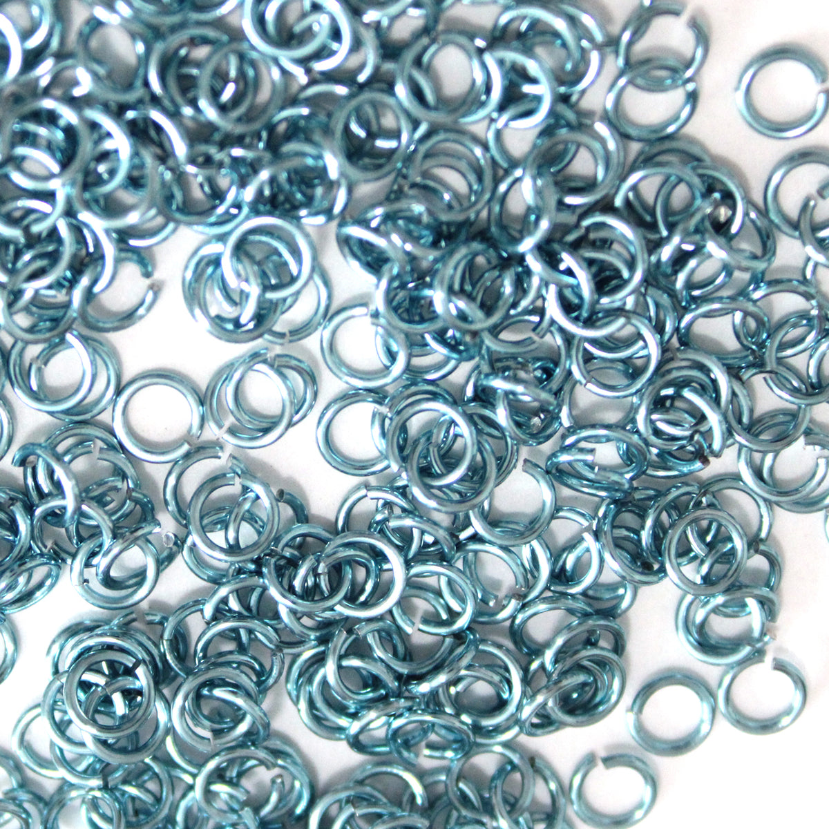 SHINY SKY BLUE 3.4mm 20 GA Jump Rings